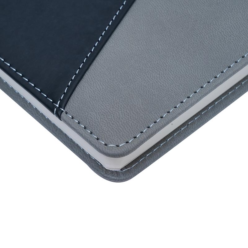 Custom Gray & Black - Pu Leather Notebook With Pen Holder